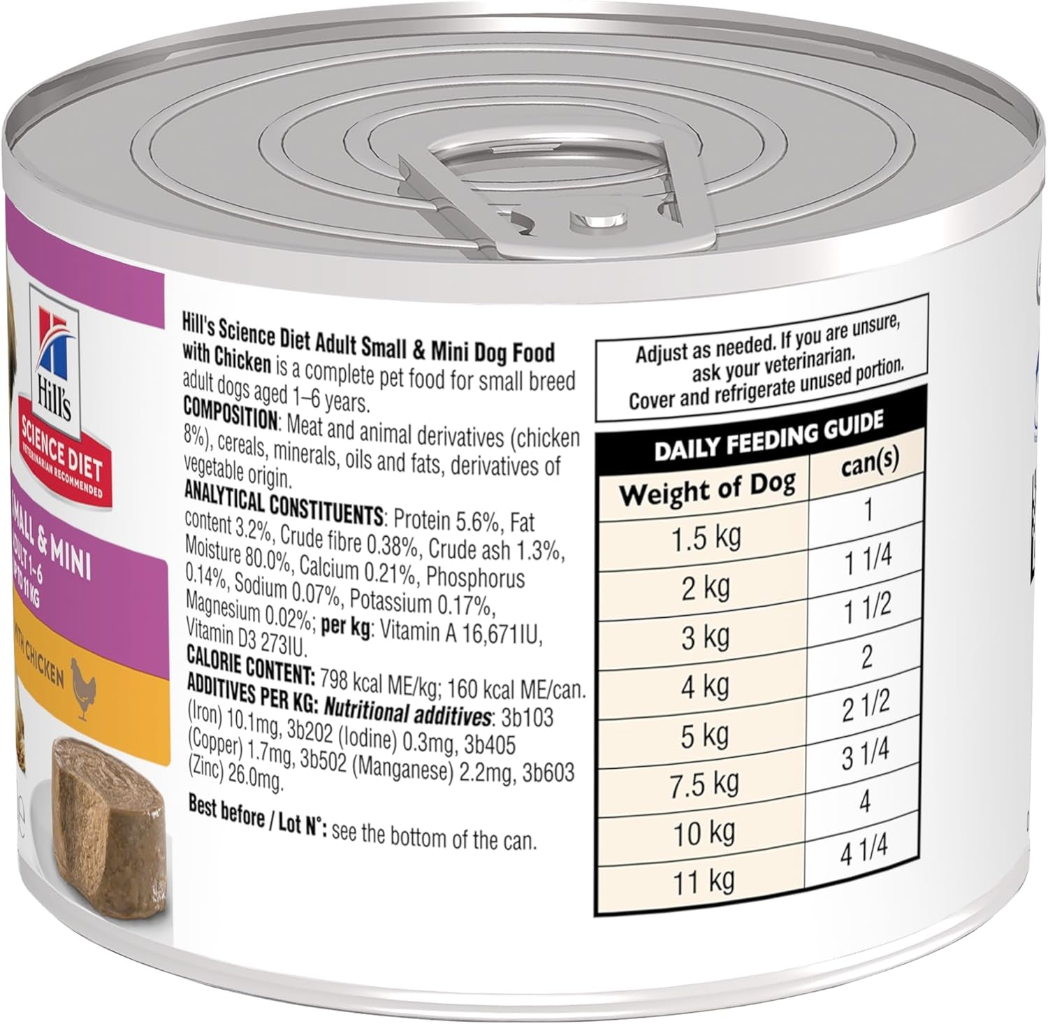 Adult Small & Mini with Chicken Canned Wet Dog Food 12X200G